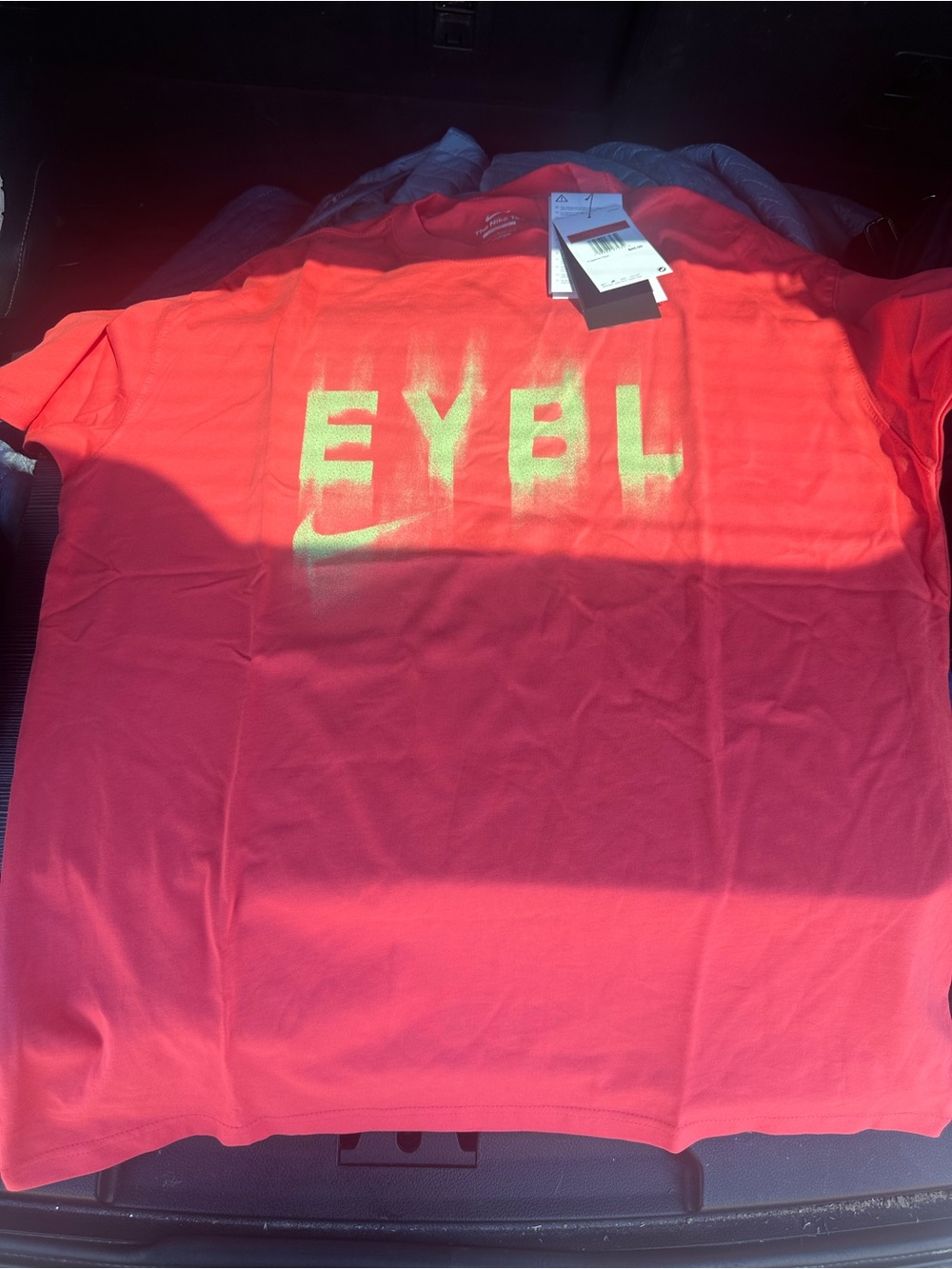 Nike Men's Red EYBL Logo Short Sleeve T-Shirt